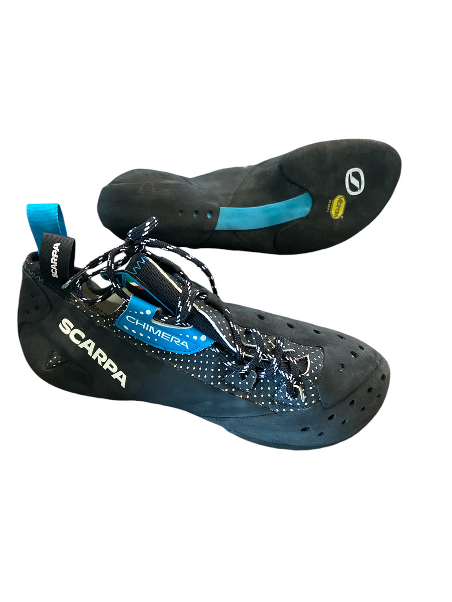 Scarpa Chimera Climbing Shoes Black, Teal 45 - Main Image