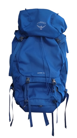 Osprey Rook 50L Backpack with Rain Cover Blue O/S