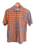 Rab Mens Button Down Short Sleeve Shirt Blue, Orange S/M