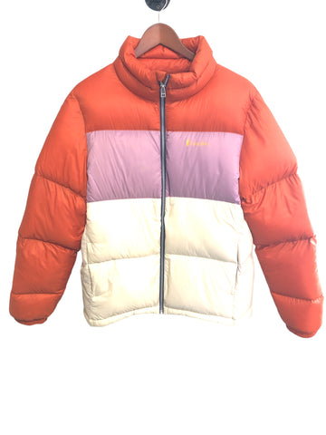 Cotopaxi Women's Solazo Down Jacket (Patch Repair On Right Sleeve) Cayenne/Plum XL