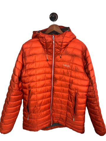 Rab Mens Insulated Puffy Jacket w/ Hood Orange Large