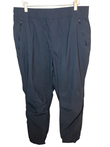 Eddie Bauer Pants Women 6 Navy Fleece Lined 5 Pockets Pull On Cargo  Drawstring