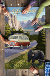 Lantern Press Yosemite National Park Van and Bears 1000 Piece Puzzle  New