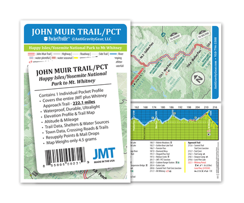 AntiGravityGear John Muir Trail Pocket Guide - CA New