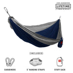 Grand Trunk Double Deluxe Hammock with Straps Combo Navy/Silver New