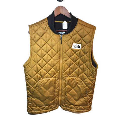 The North Face Quilted Fleece Lined Vest Gold Large