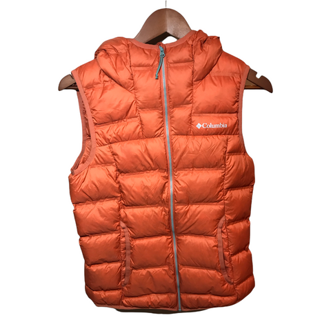 Columbia Puffy Hooded Vest  Orange Small