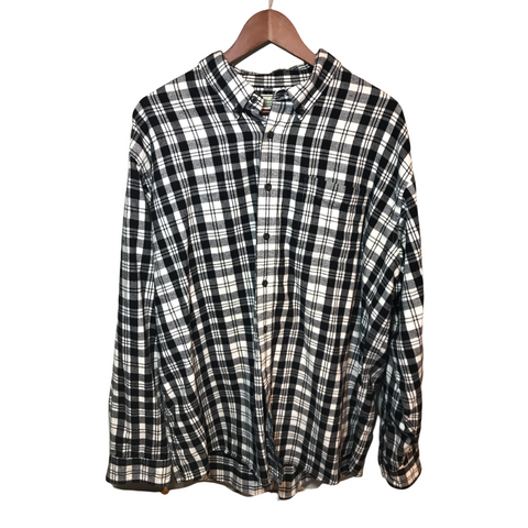 L.L. Bean Flannel Shirt Black and White XX-Large