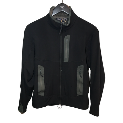 Arc'teryx Mens Vintage Fleece Lined Hyllus Softshell Jacket Black Medium