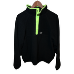 Woolrich Mens Vintage USA Made Fleece Black, Neon Yellow Large