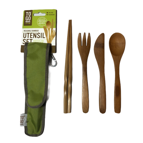 To-Go Ware Repeat Bamboo Utensil Set  Green New
