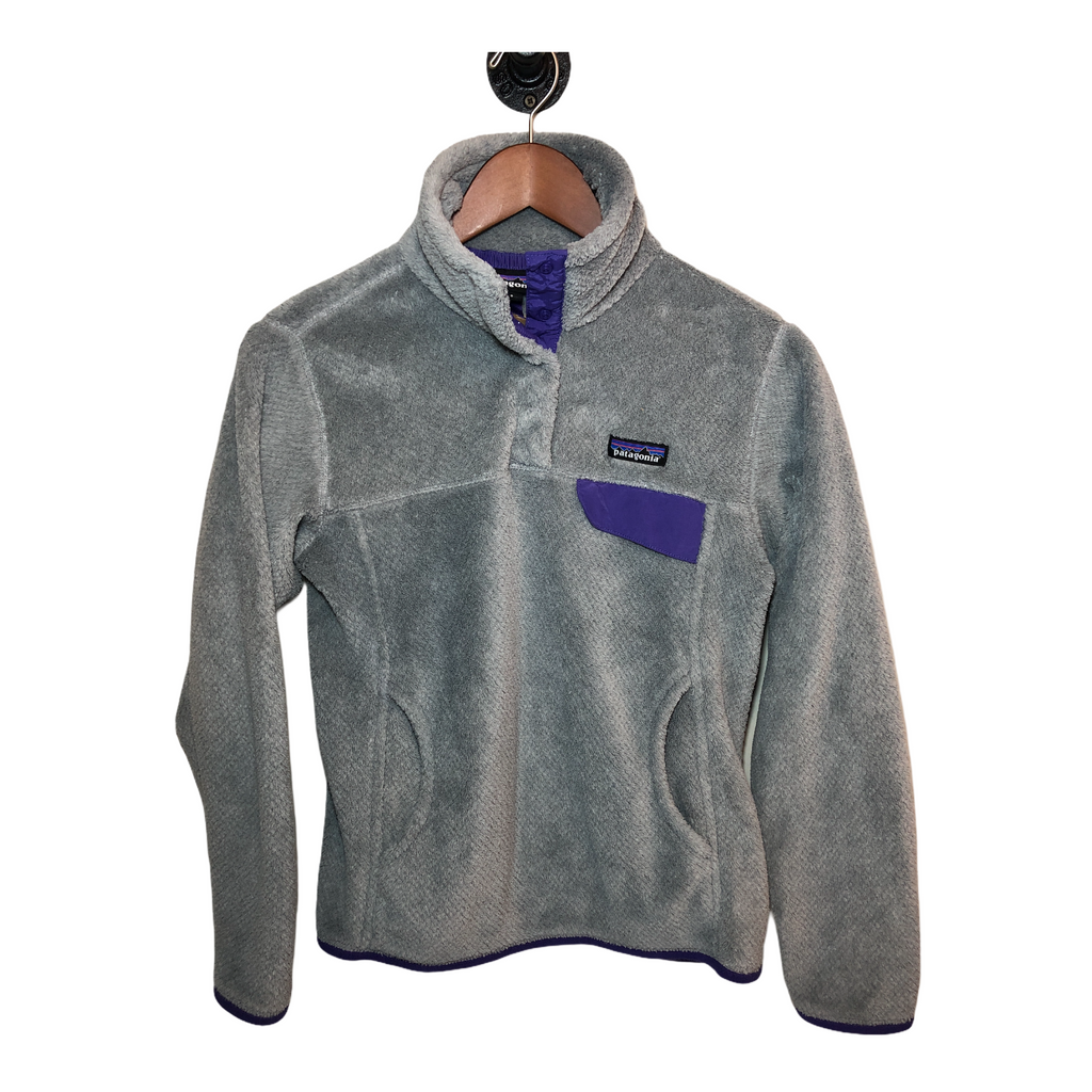 Patagonia Retool Snap-T Fleece Pullover Jacket Grey Purple Women's Size  Small
