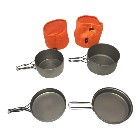 Toaks Titanium Multi Compact Cookset 900ml and 1350ml Pots with Pans