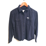 Topo Designs Long Sleeve Button Up Shirt Blue Large