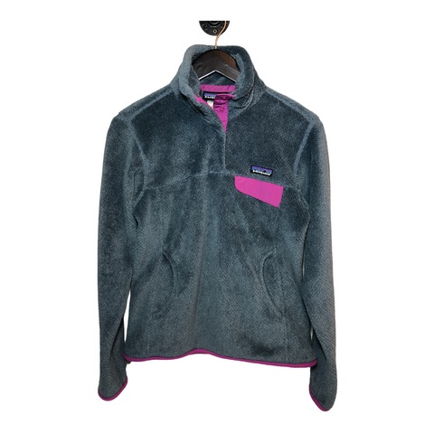 Patagonia Womens Re-Tool Snap-T Fleece Pullover Gray, Pink Small