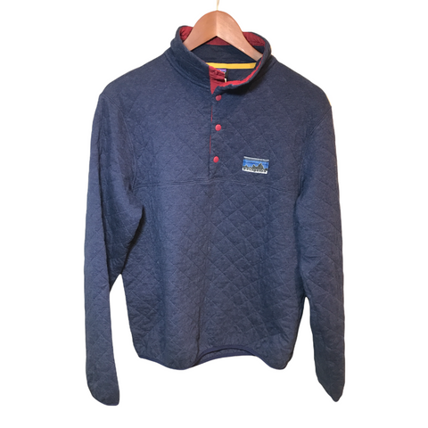 Patagonia 40th anniversary Diamond Quilt Snap-T Pullover Blue Small