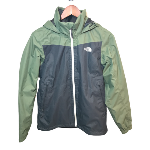 The North Face Womens Rain Jacket Green/Gray Medium