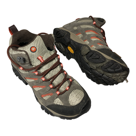 Merrell Womens Moab 2 Mid Waterproof Hiking Boots Tan/Orange W8
