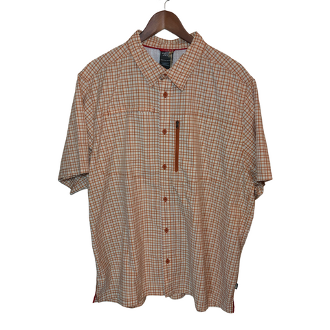 The North Face Mens Short Sleeve Button Up Shirt Orange XX-Large