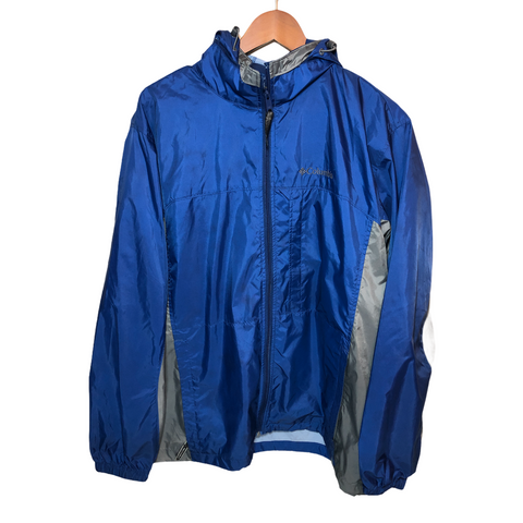 Columbia Mens Rain Jacket Blue Large