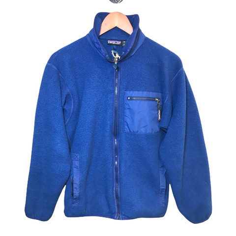 Patagonia Made in USA Vintage Mens Fleece Jacket Blue Medium