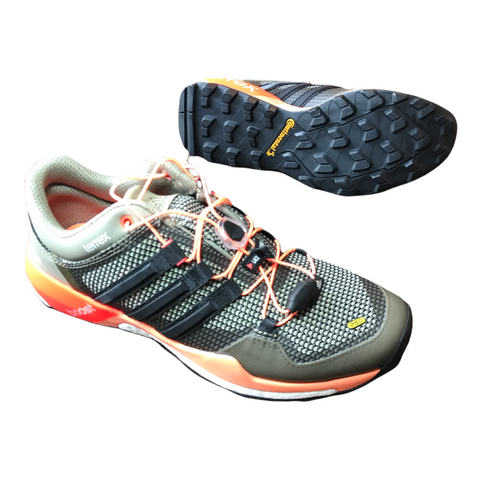 Adidas Womens Terrex Boost Hiking Shoe Gray, Orange 8.5