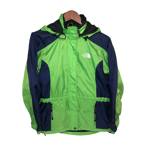 The North Face Womens Windbreaker with Hood Green, Navy X-Small