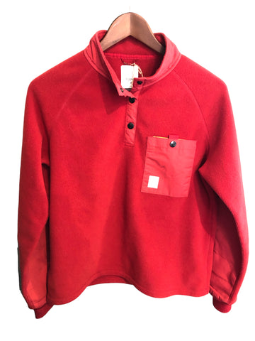 Topo Designs Womens Fleece Pullover Red Large