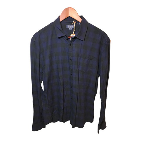 Woolrich Flannel Shirt Blue, Black Large