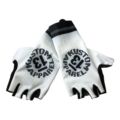 13 Kustom Apparel Womens Cycling Gloves White, Black Small