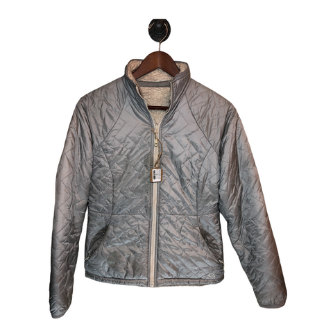 Mountain Hardwear Womens Reversible Fleece/Shell Jacket Light Gray, White X-Small