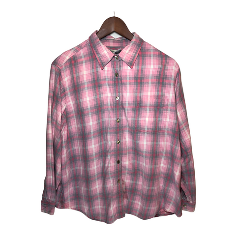 L.L. Bean Womens Flannel Shirt Pink W1x