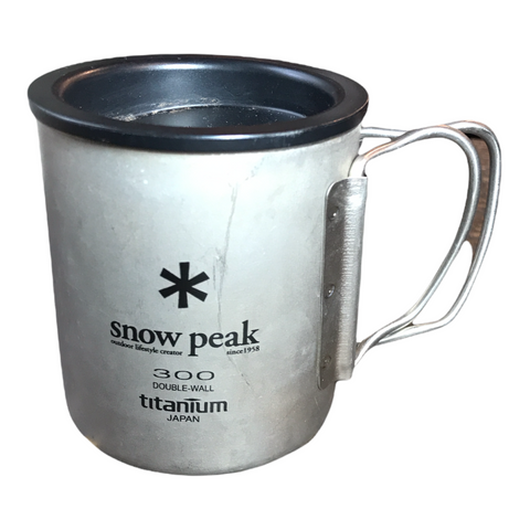Snow Peak 300 Double Wall Titanium Mug with Lid Silver 300 ml