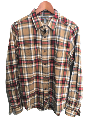 Toad&Co Mens Flannel Shirt Brown, red, White Small