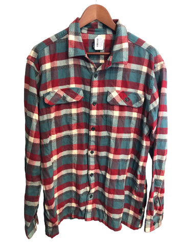 Patagonia Mens Flannel Shirt Red, Blue, White Large
