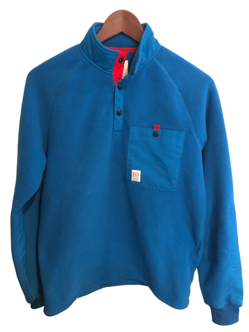 Topo Designs 1/4 Snap Pullover Blue Small