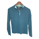 Horny Toad Womens 1/4 Zip Lightweight Cotton Pullover Blue/Green Small