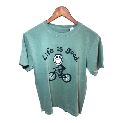 Life Is Good Unisex Cycling Tee Green Small