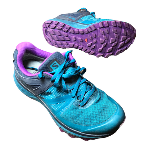 Salomon Womens Trailster Trail Running Shoes Turqoise, Purple 7.5