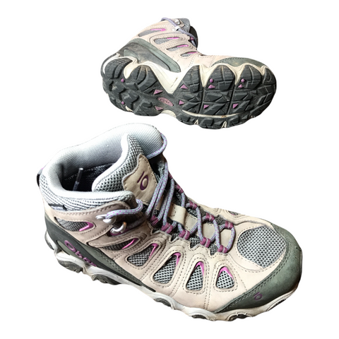 Oboz Womens Sawtooth II Mid B Dry Hiking Boots Gray 9
