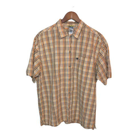 The North Face Mens Short Sleeve Button Down Shirt Tan Plade X-Large