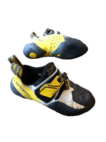 La Sportiva Solution Climbing Shoes White, Yellow 40.5