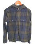 Kavu Mens Flannel Jacket w/ Hood Blue, Green X-Small