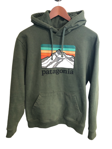 Patagonia Mens Logo Hoodie Green Medium