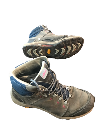 Ahnu Womens Hiking Boots Gray, Blue 9.5
