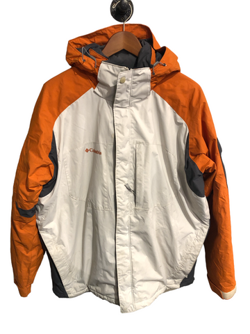 Columbia Mens Ski Shell Orange, White, Charcoal Large