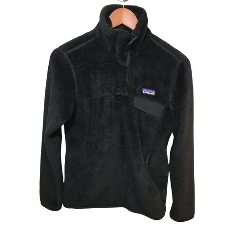 Patagonia Womens Re-Tool Snap T Fleece Pullover Black Small
