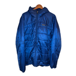Patagonia Mens Hooded Micro Puff Jacket Blue Large