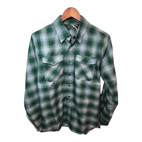 Dixxon Flannel Company Mens Flannel Shirt Green, Gray Large