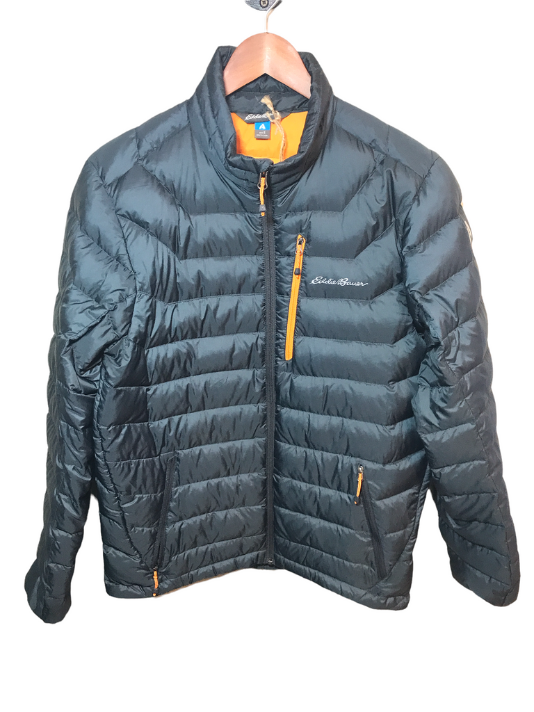 Eddie Bauer Mens First Ascent Storm Down 800 Puffy Jacket Charcoal Small